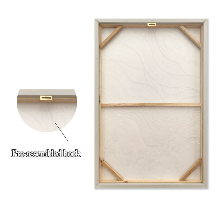 Framed Wall Art, Textured Canvas Painting With Accents, Decor For Living Room (Set of 2) - Antique White Daily Nest