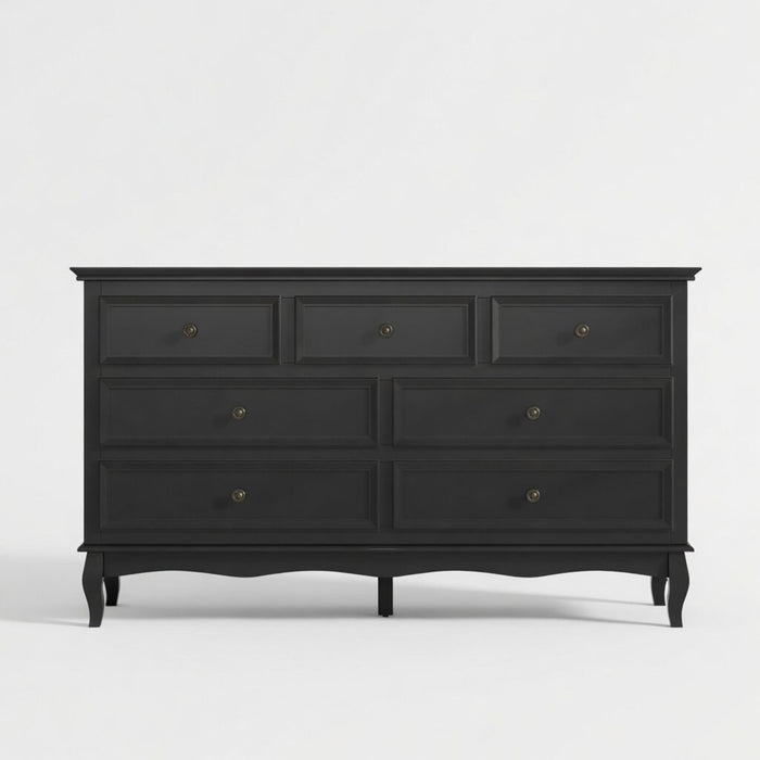 7 Drawer Dresser, Storage Chest - Black Home Essentials