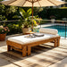 Daybed With Cushion & Pillow, Low Profile Design For Indoor / Outdoor Use - Cream / Teak Noble House