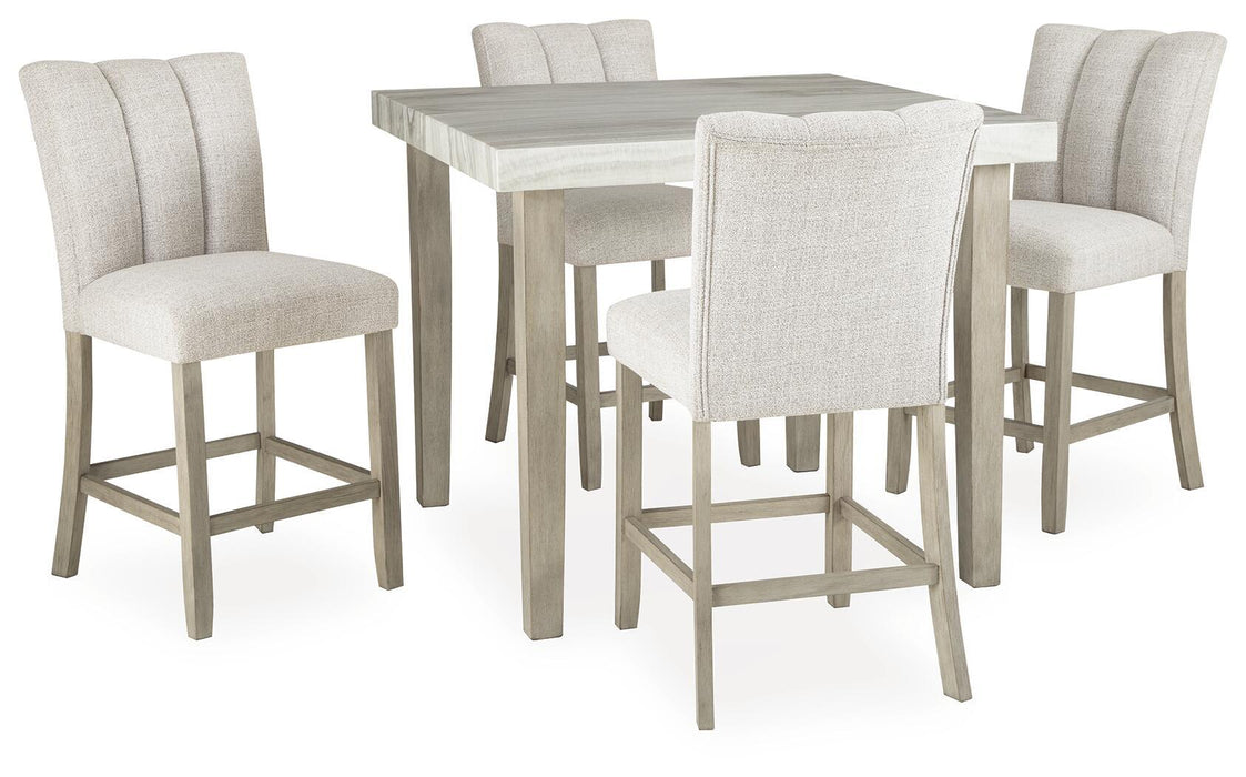 Larawyn - 5 Pc. - Counter Height Dining Table And 4 Barstools - Bisque Signature Design by Ashley®