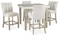 Larawyn - 5 Pc. - Counter Height Dining Table And 4 Barstools - Bisque Signature Design by Ashley®