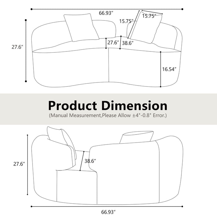 Modern Curved Loveseat Home Essentials