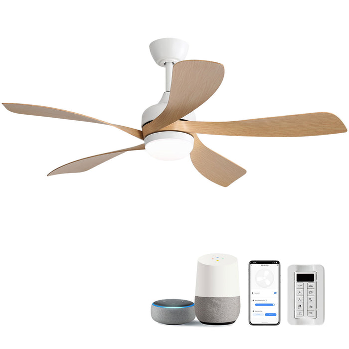 45" Ceiling Fan With DC Motor Smart App Control Quiet Reversible Operation Dimmable Lighting And Timer Daily Nest
