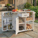 Outdoor Kitchen Island Prep Station With Lockable Wheels, Ample Storage, Towel & Spice Racks Hearth and Haven