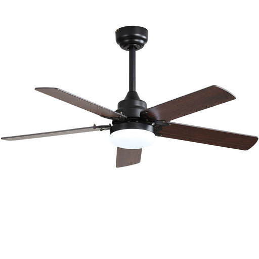 Low Profile Ceiling Fan With Reversible DC Motor, Remote Control, LED Light - Black Daily Nest