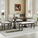 Dining Set With Bench, 6 Piece Hearth and Haven