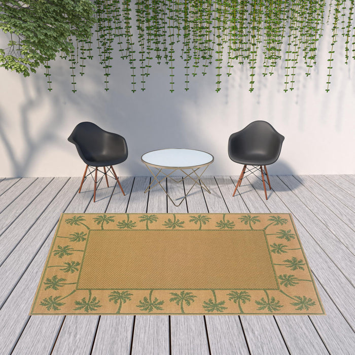 7' X 10' Stain Resistant Area Rug Outdoor / Indoor - Beige