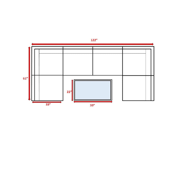 Comfortable Modern Patio Rattan Sectional Set With Cushions