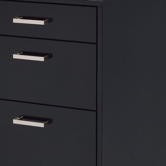 Standard Accent Cabinet With Three Drawers - Black