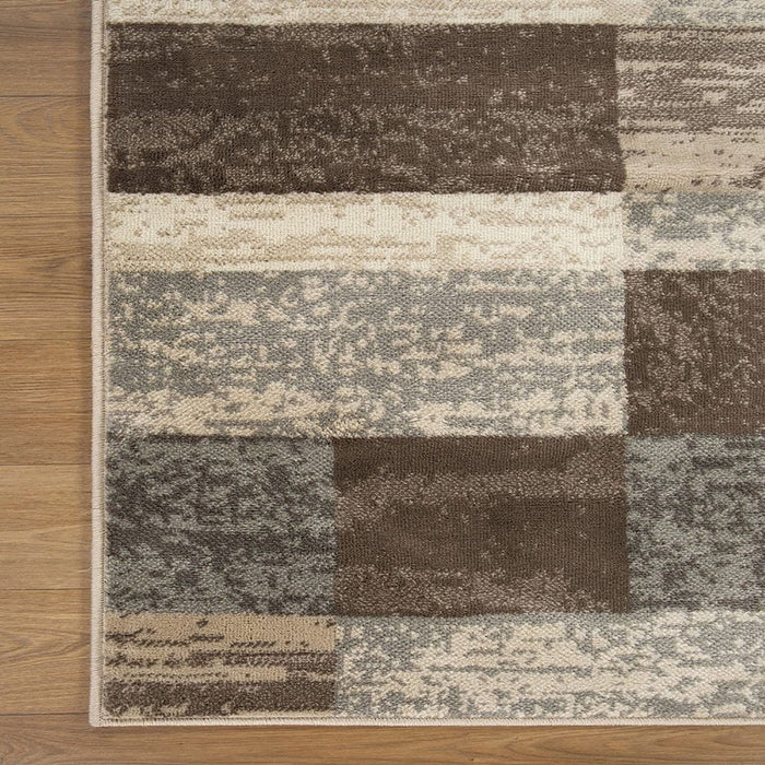 12' Patchwork Power Loom Runner Rug - Slate