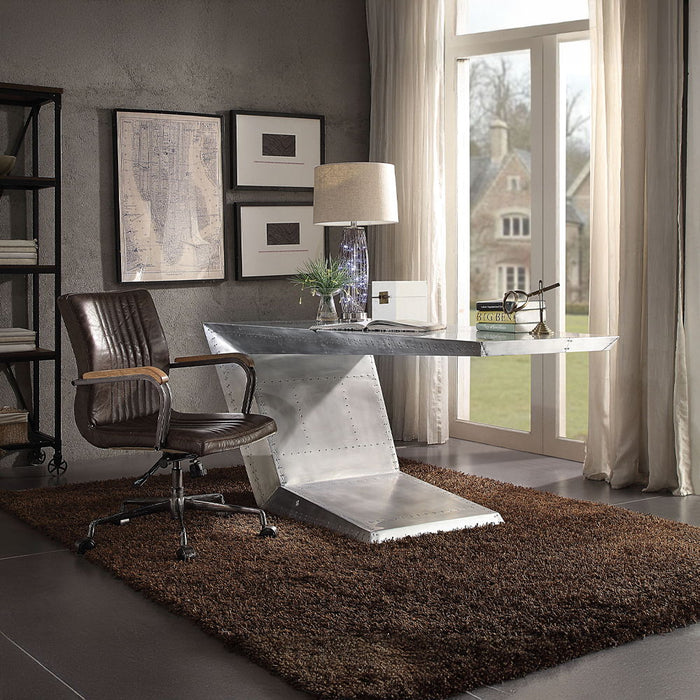 Joslin - Office Chair - Distress Chocolate Top Grain Leather ACME