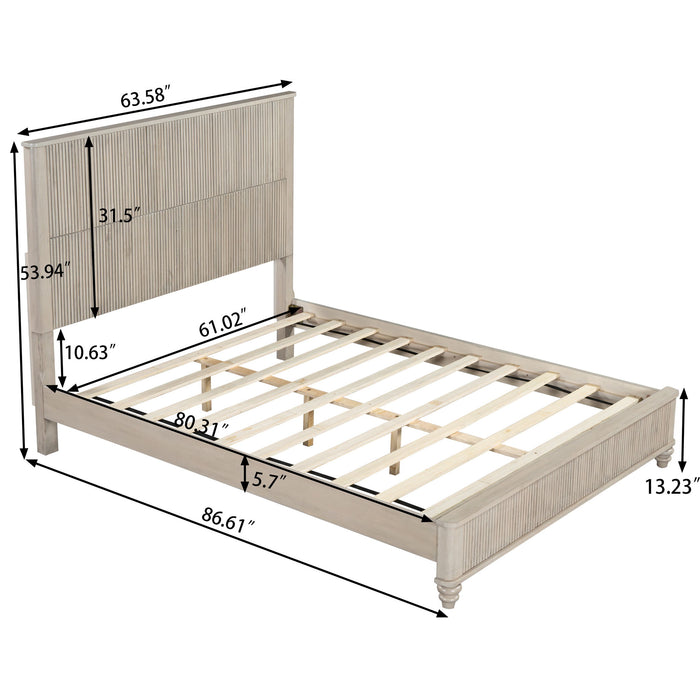 Platform Bed Frame & Tall Headboard Home Essentials