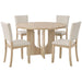 Round Dining Set With 4 Upholstered Dining Chairs Home Essentials