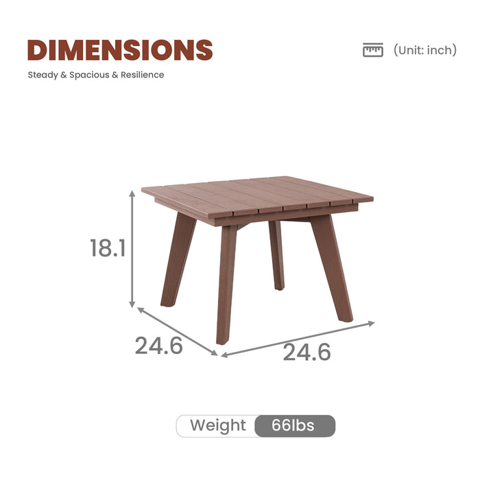 Outdoor Side Table, Wide Tabletop For Patio - Brown Home Essentials
