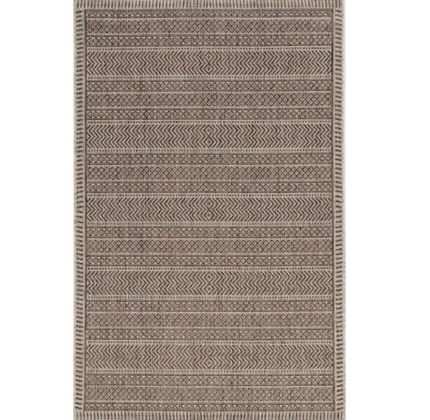 3' X 4' Geometric Indoor / Outdoor Area Rug - Brown