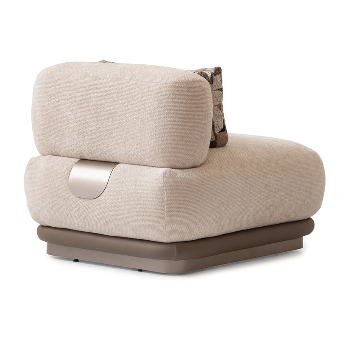 Bristol Point - Armless Chair - Fawn / Saddle Brown Michael Amini
