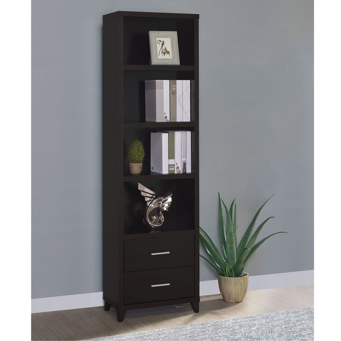 Media Tower With And Drawer With Adjustable Shelves Handles - Brown Furniture Max