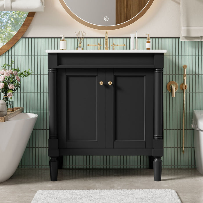 Bathroom Vanity Cabinet With Sink, Soft Close Doors, Storage Cabinet Hearth and Haven