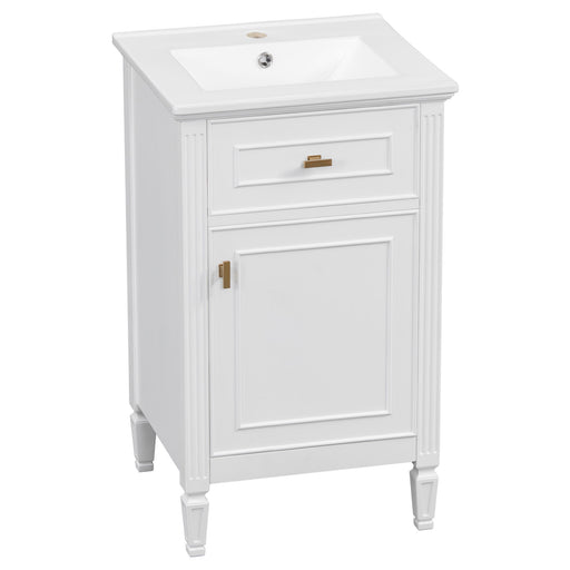 Bathroom Vanity With Sink, Adjustable Shelf, Tilt-Out Drawer Hearth and Haven