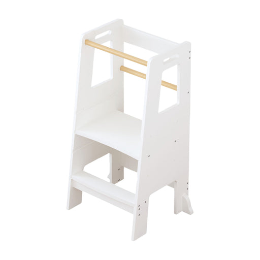 Standing Tower, Child Kitchen Step Stool Toddler, Montessori Stool Adjustable Height - White Home Essentials