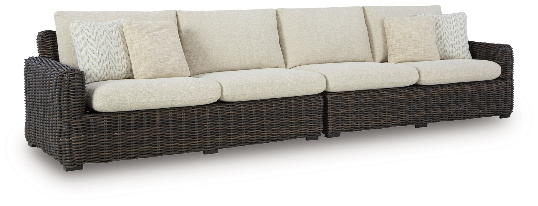Kimora - Raf/Laf Loveseat With Cushion (Set of 2) - Beige / Dark Brown Signature Design by Ashley®