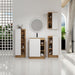 4 Piece Bathroom Vanity Set With Sink, Vanity Combo With Storage Cabinets - Black / Light Oak / White Home Essentials