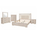 Ciara - King 5 Piece Bedroom Set With LED Lighting, Clean Lines And Upholstered Mirror - Beige Global Furniture USA