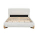 Queen Size Upholstered Bed With 12 Slats Support - White Noble House