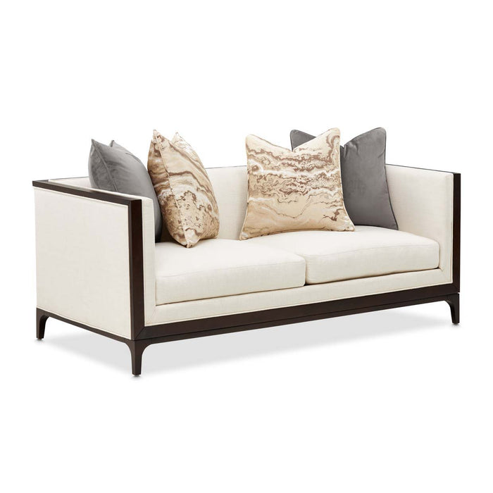 Belmont Place - Loveseat - Cream / Espresso Michael Amini