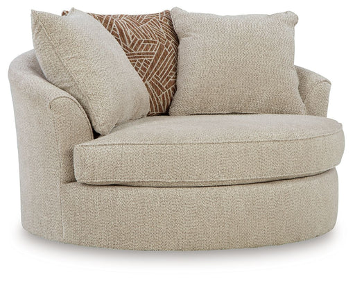 Steelwater Retreat - Oversized Swivel Accent Chair - Latte Benchcraft®