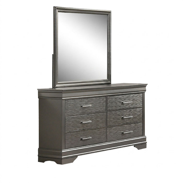 1 Piece Dresser 6 Drawers Bedroom Furniture - Gray Home Essentials
