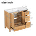 Bathroom Vanity, 2 Soft Close Doors, 4 Soft Close Drawers, Adjustable Shelf, Storage Cabinet - Acacia Wood Hearth and Haven