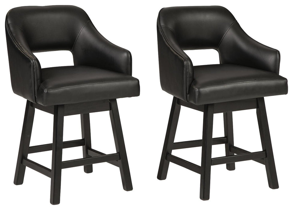 Tallenger - Upholstered Swivel Barstool (Set of 2) Signature Design by Ashley®