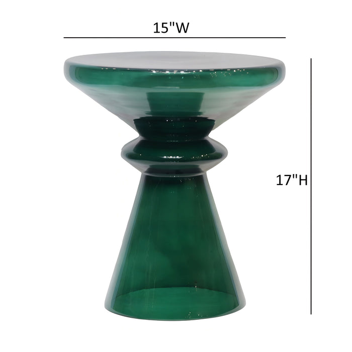 Aventura - Sculptural Blown Glass Accent Table - Green Ridgecrest Home