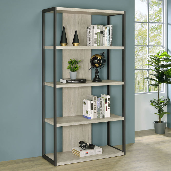 Loomis - 4 Shelf - White / Gray Furniture Max