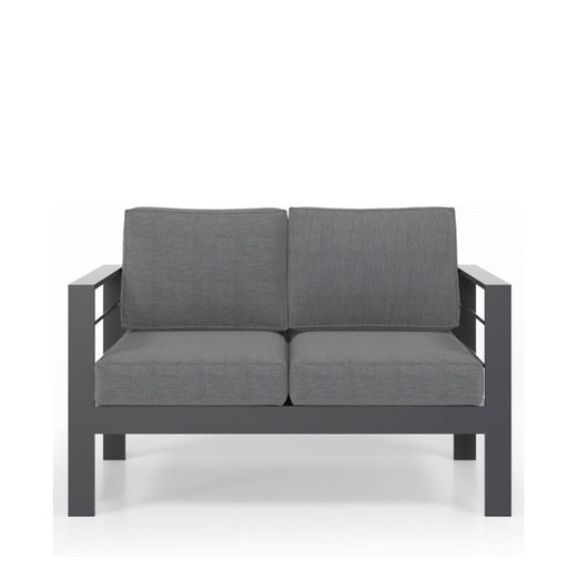 All Weather Patio Loveseat With Thick Cushions - Gray / Gray Home Essentials