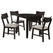 Jackie - 5 Piece Dining Set With Drop Leaf Table And Side Chairs - Dark Coffee Furniture Max