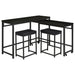 Klekner - 4 Piece Counter Height Table Set With Nesting Tables And Backless Stools - Charcoal Furniture Max