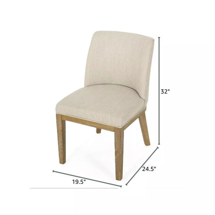 Modern Dining Chair With Durable Fabric Upholstery And Sturdy Wooden Frame (Set of 2)