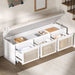 Entryway Shoe Bench With Drawers & Button Tufted Cushion Hearth and Haven