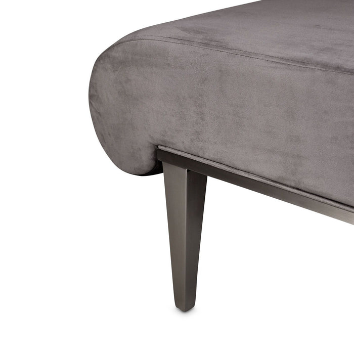 Roxbury Park - Velvet Chaise - Gray Pearl / Stainless Steel Michael Amini