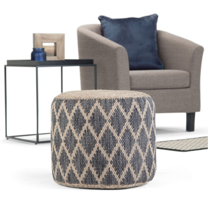 Edgeley - Handcrafted Round Pouf Simpli-Home