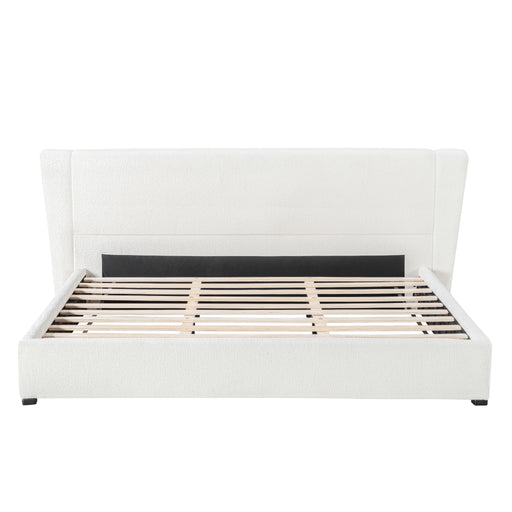 Upholstered Wingback Platform Bed Frame, No Box Spring Needed Noble House