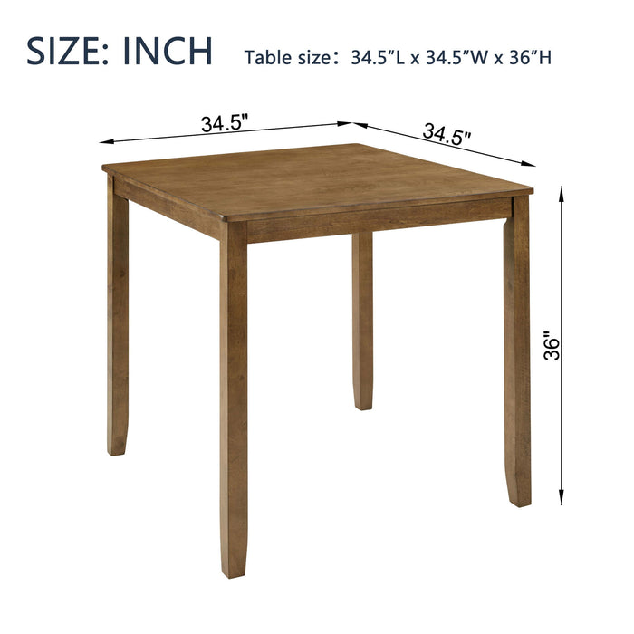 Dining Square 4 Person Counter Height Table, Only The Table - Oak Home Essentials