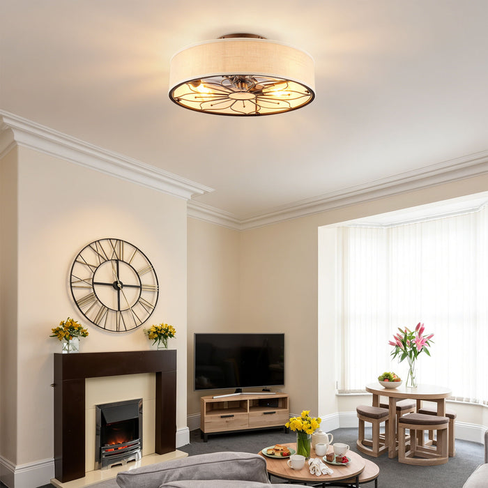Lotus Bladeless Ceiling Fan With Remote Control For Living Room - Matte Black Daily Nest
