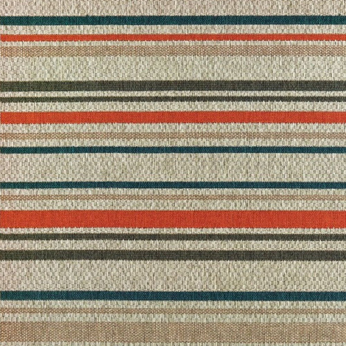 5' X 7' Striped Outdoor / Indoor Area Rug - Blue / Gray