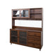 Large Kitchen Hutch Cabinet, Storage Kitchen Cupboard With 4 Doors, 4 Drawers & Microwave Shelf - Walnut Home Essentials