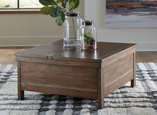 Moriville - Lift Top Cocktail Table - Grayish Brown Signature Design by Ashley®