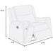1 Piece Manual Recliner With Padded Seat And Backrest, Square Arms For Living Room - Walnut Home Essentials