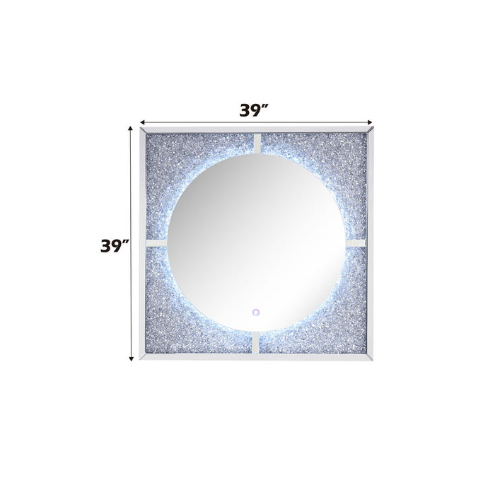 Noralie - Accent Mirror With LED - Mirrored, Faux Diamonds ACME